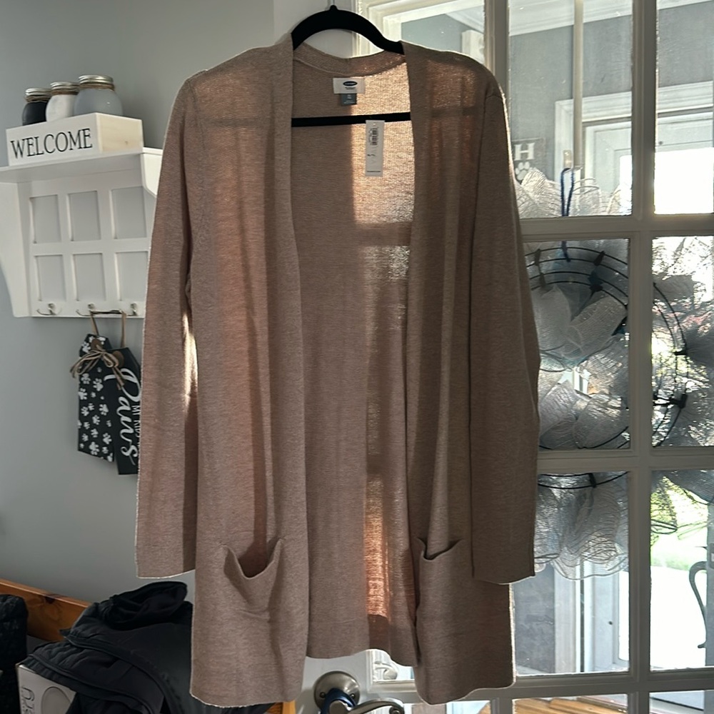 NWT light brown open front Old Navy Cardigan size XL
